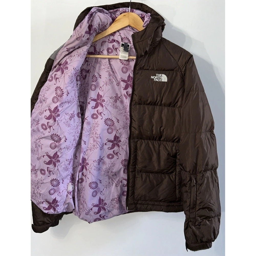 Women's Vintage The North Face Nuptse 700 Down Puffer Coat Hooded Sz Med Clean